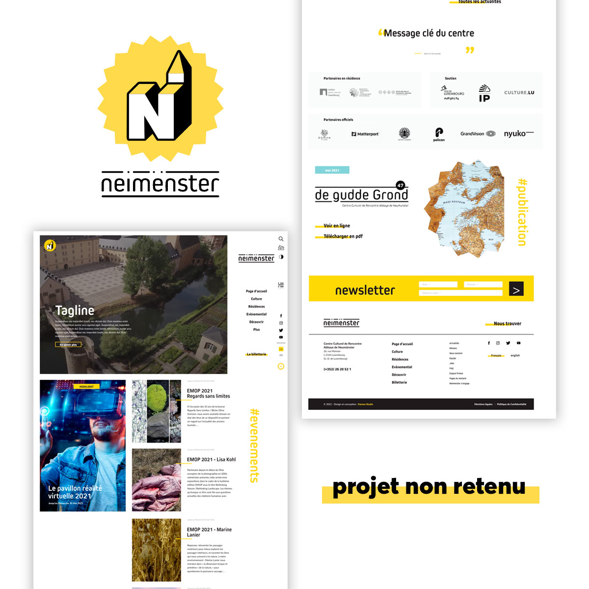 Proposition interface web non rentenue pour Abbaye de Neumünster